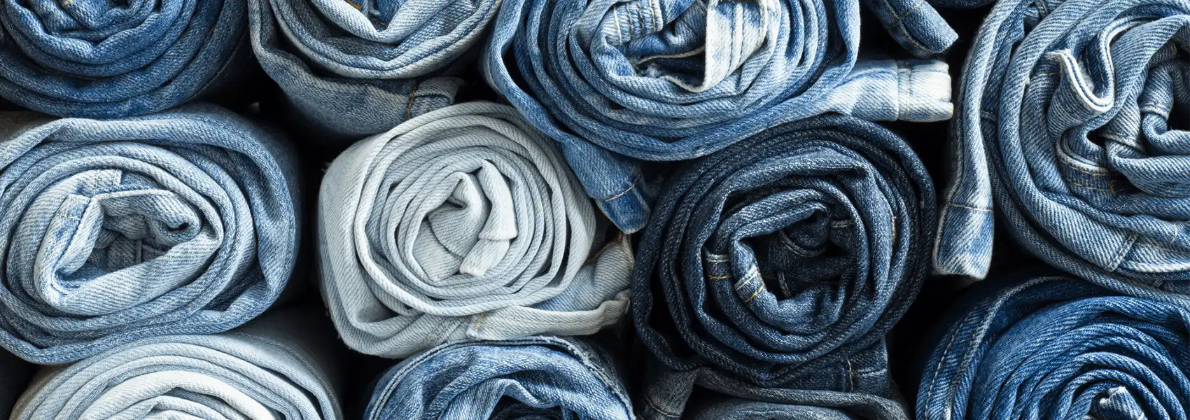 Rolls of denim pants
